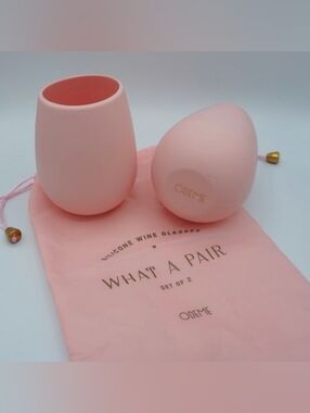 New ODEME Silicone Stemless Wine Glasses set of 2